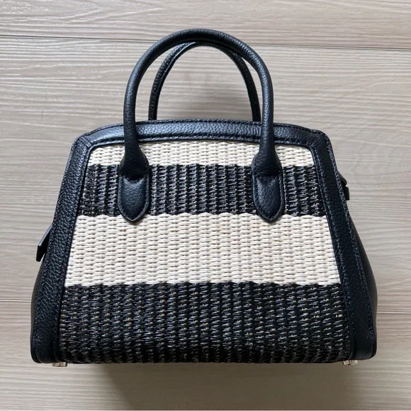 Kate Spade Knott Striped Straw Satchel - Picture 3 of 8